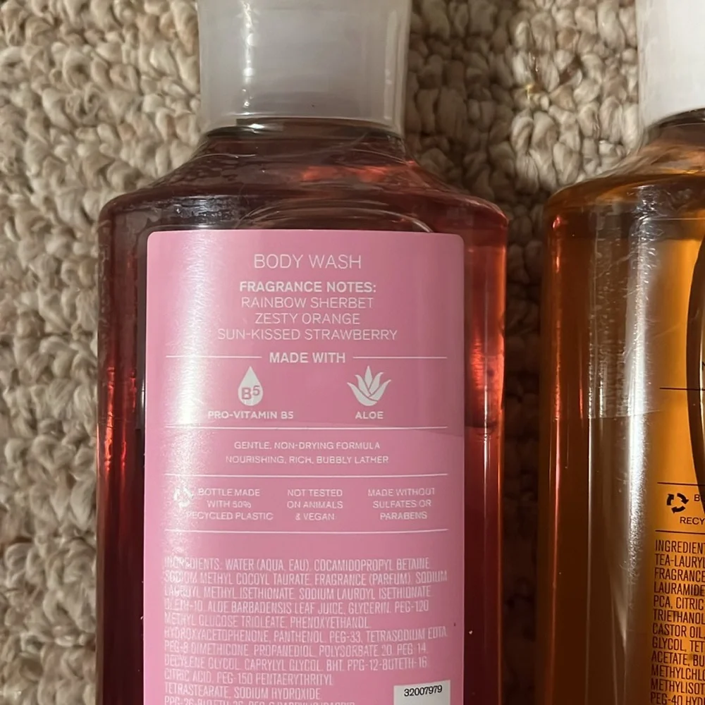 Bath and body body wash in fruity sherbet scoop and sparkling orange spr…